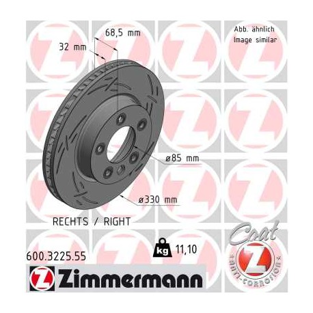 DISC ZIMMERMANN VAG/PORSCHE BLACK Z (RIGHT)