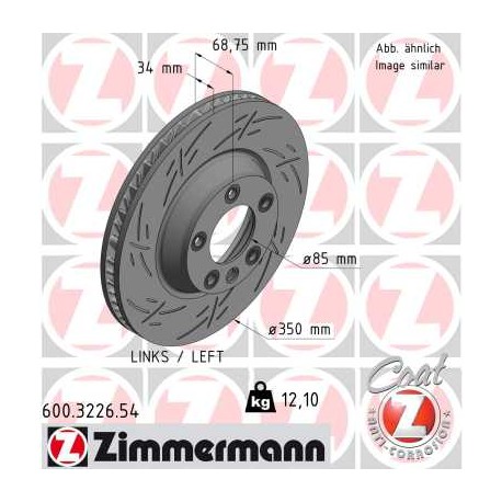 DISC ZIMMERMANN VAG/PORSCHE BLACK Z (LEFT)