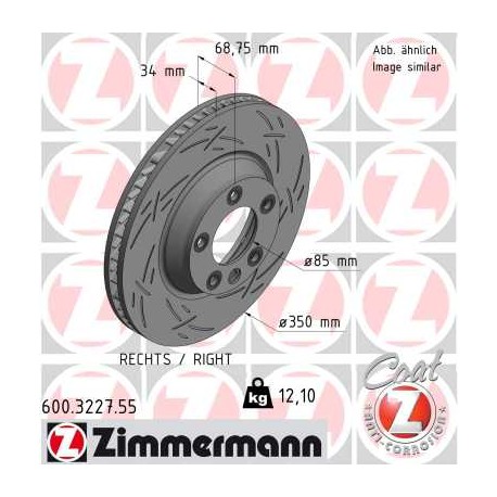 DISC ZIMMERMANN VAG/PORSCHE BLACK Z (RIGHT)