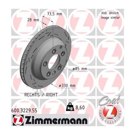 SCHIJF ZIMMERMANN VAG/PORSCHE BLACK Z (RECHTS)