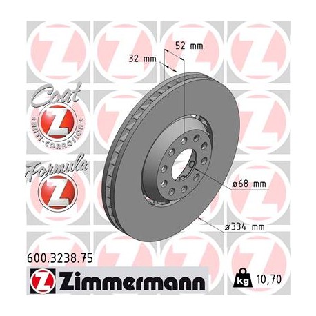 DISQUE ZIMMERMANN VAG FORMULA Z DROIT  Coat Z