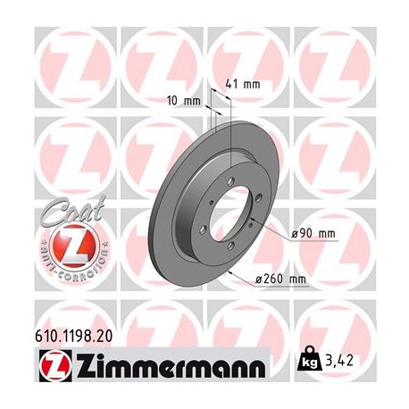 DISC ZIMMERMANN VOLVO/MITSUBISHI Coat Z