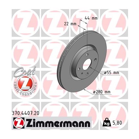 DISQUE ZIMMERMANN BS MAZDA Coat Z