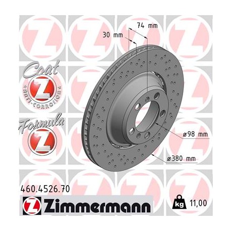 DISC ZIMMERMANN PORSCHE FORMULA Z LEFT Coat Z