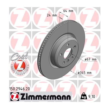 DISQUE ZIMMERMANN BMW (non compound disc) Coat Z