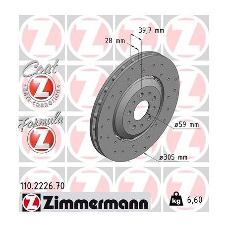 DISC ZIMMERMANN ALFA ROMEO FORMULA Z