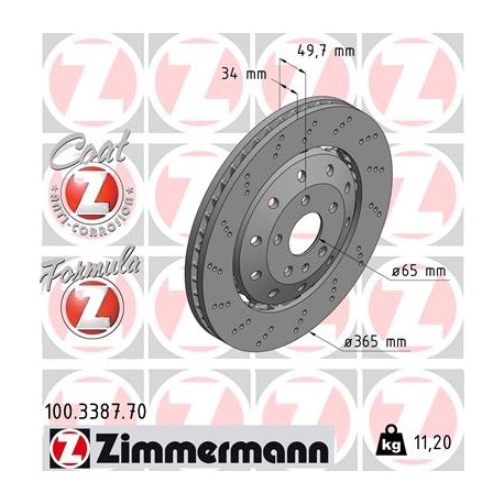 DISQUE ZIMMERMANN AUDI FORMULA Z Coat Z