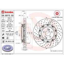 REMSCHIJF SUR BEL BREMBO GEBOORD AV AMG 390X33mm