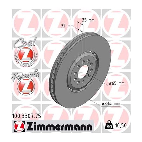 DISC ZIMMERMANN AUDI FORMULA Z LEFT  Coat Z