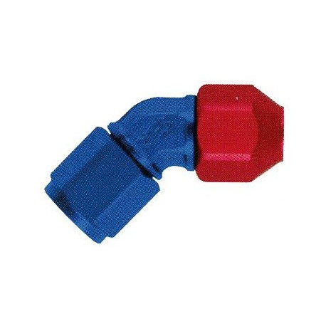 EMBOUT FEMELLE CONCAVE COUDE 45° JIC9/16X18 ROHR08 ALU