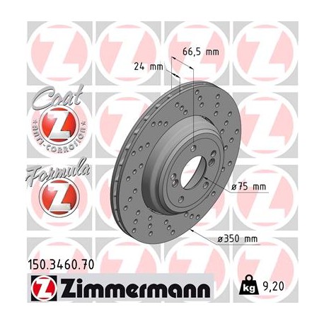 SCHIJF ZIMMERMANN BMW FORMULA Z RECHTS  Coat Z