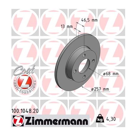 DISC ZIMMERMANN AUDI Coat Z