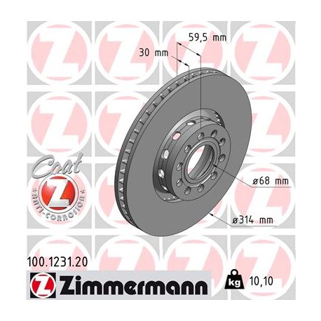 DISC ZIMMERMANN AUDI Coat Z