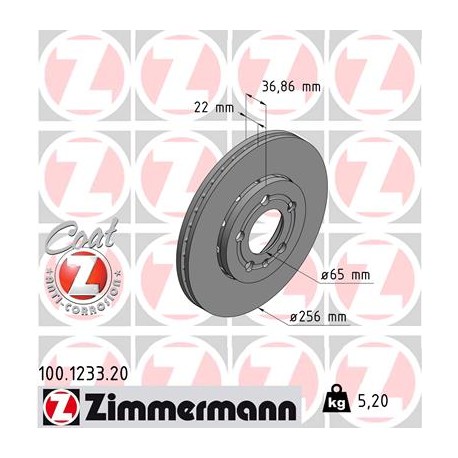 DISQUE ZIMMERMANN AUDI/VAG Coat Z