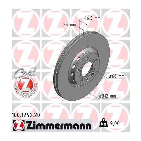 DISQUE ZIMMERMANN AUDI Coat Z