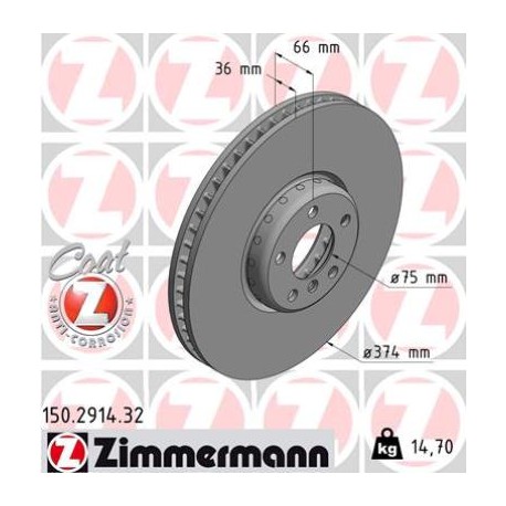 DISC ZIMMERMANN BMW FORMULA F LEFT Coat Z