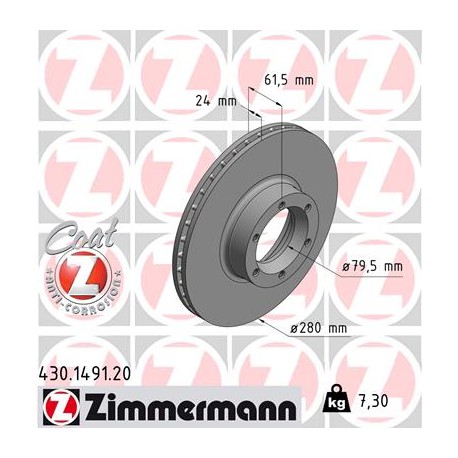 DISC ZIMMERMANN OPEL/RENAULT Coat Z
