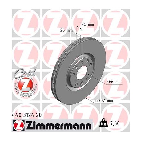 DISC ZIMMERMANN PEUGEOT Coat Z