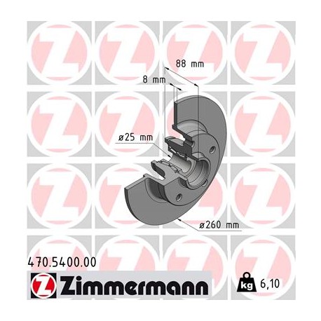DISQUE ZIMMERMANN RENAULT incl. bearing set