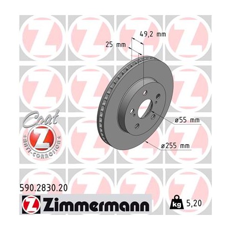 DISQUE ZIMMERMANN TOYOTA Coat Z