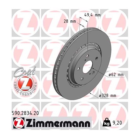 DISC ZIMMERMANN BS TOYOTA/LEXUS Coat Z