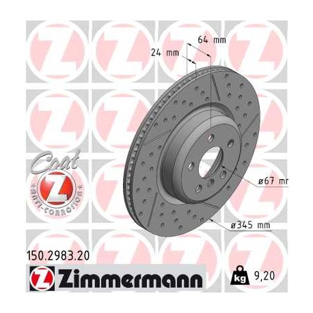 DISQUE ZIMMERMANN BMW COAT Z DROITE